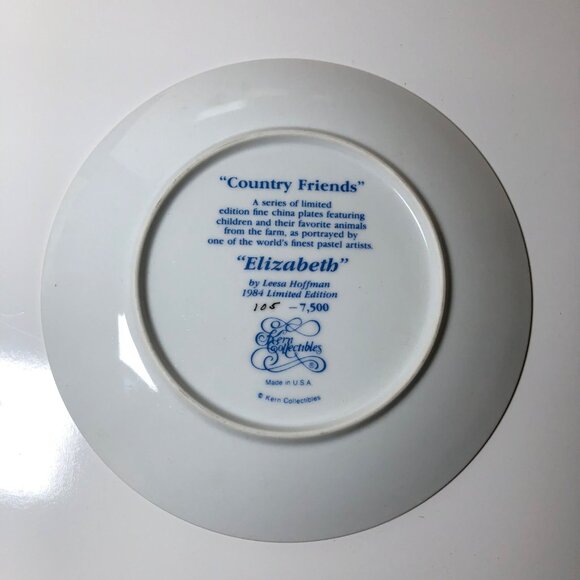 Elizabeth Collector Plate By Leesa Hoffmann Limited Edition 1984 Country Friends - Picture 3 of 5